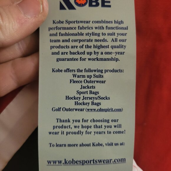 Vintage Kobe Sportswear Red & Black Striped Full-Zip Team Jacket - Size Small - Picture 9 of 9